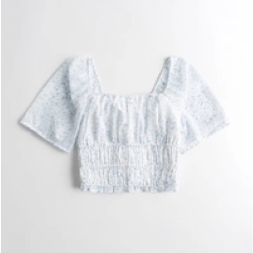 Hollister white floral top